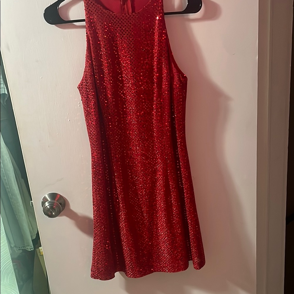 Elegant Red Sequin Dress